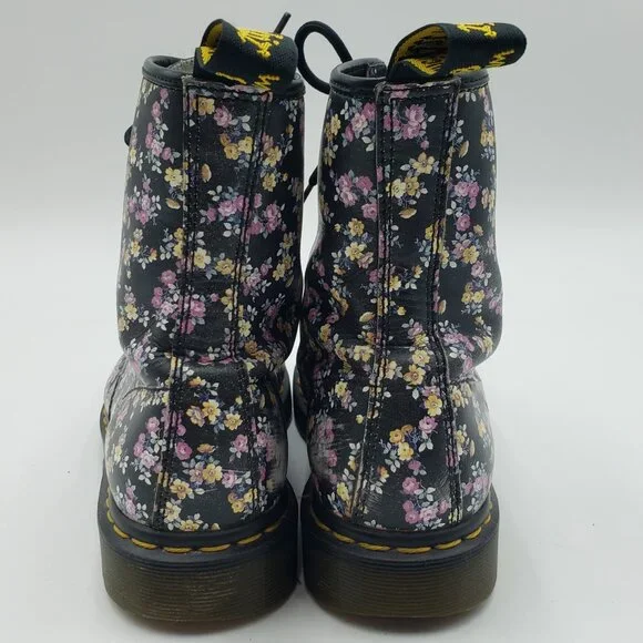 Dr. Martens Black Floral Combat Boots - Picture 5 of 11